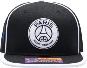 PSG (Paris) 'Zero' Adjustable Snapback Soccer Hat (Black/White)