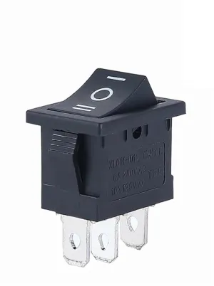 PURYN 5Pcs KCD1 Boat Car Rocker Switch 6A/10A 250V/125V AC ON-Off on-Off-on 250VAC 6A 125VAC 10A with Led Light 220V(3PIN 3End Black)