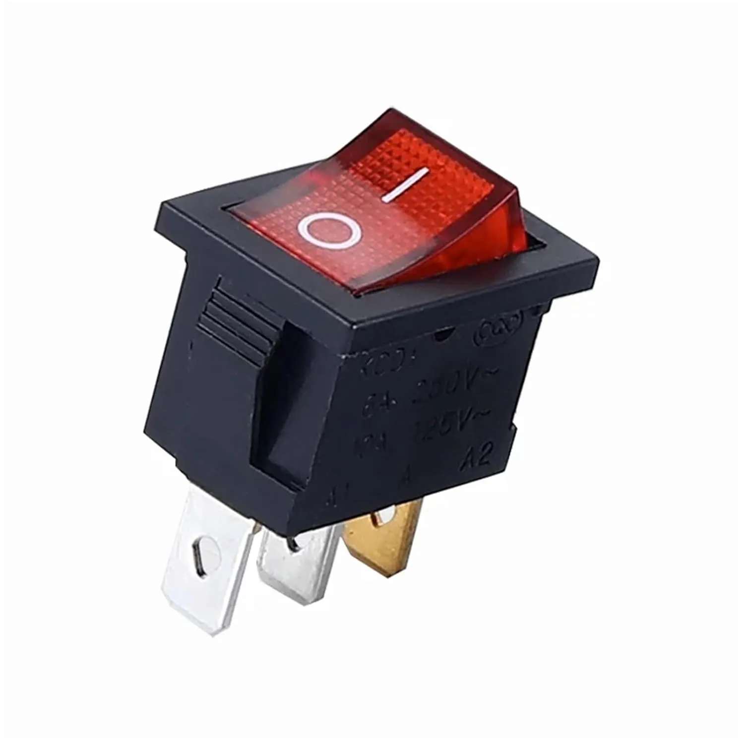 PURYN 5Pcs KCD1 Boat Car Rocker Switch 6A/10A 250V/125V AC ON-Off on-Off-on 250VAC 6A 125VAC 10A with Led Light 220V(3PIN 3End Black)