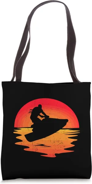 PWC Water Sports PWC Lover Captain Sunset Retro Tote Bag
