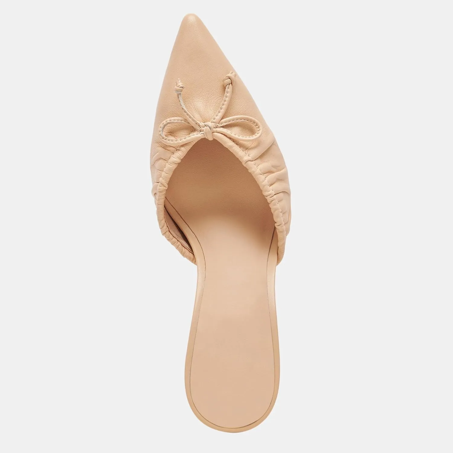 Ruched Kitten Heels for Women with Bows Comfortable Pointed Toe Mule Dressy Heels Sexy Slip on Stiletto Heels Pumps.