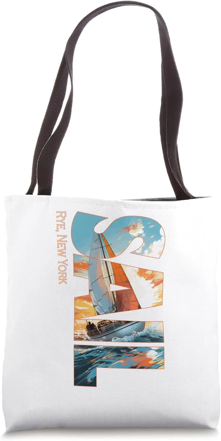Rye New York Sailing Nautical Sailor Tote Bag