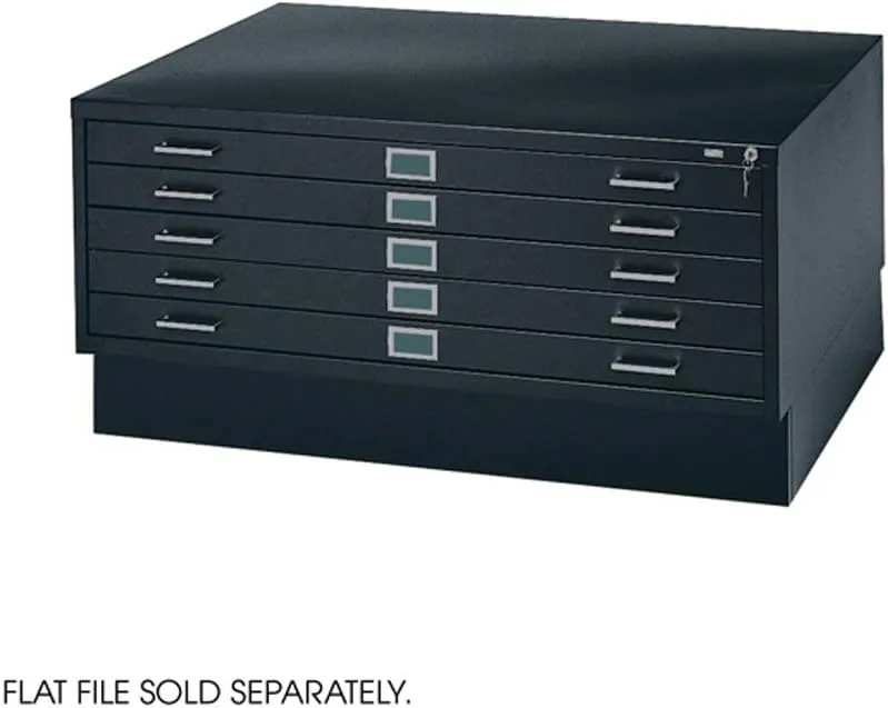 Safco Products Flat File Closed Base for 5-Drawer 4994BLR Flat File, Sold Separately, Black
