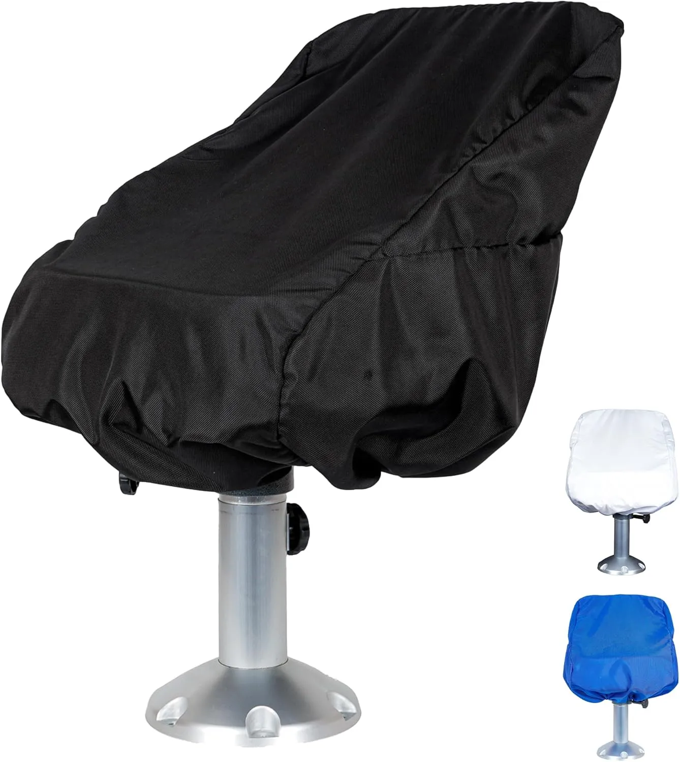 Safe Harbor Pontoon Boat Seat Covers - 1680D UV Resistant, Water Resistant, Universal Fit for Pontoon Boat Seats, Bucket Folding Chairs, and some Captain's Chairs - Black, 24 x 22 x 25 inches