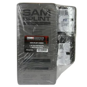 SAM® SPLINT COMBO PACK (2 GRAY 36" FLAT SAM SPLINTS & 2 BLACK COHESIVE WRAP)