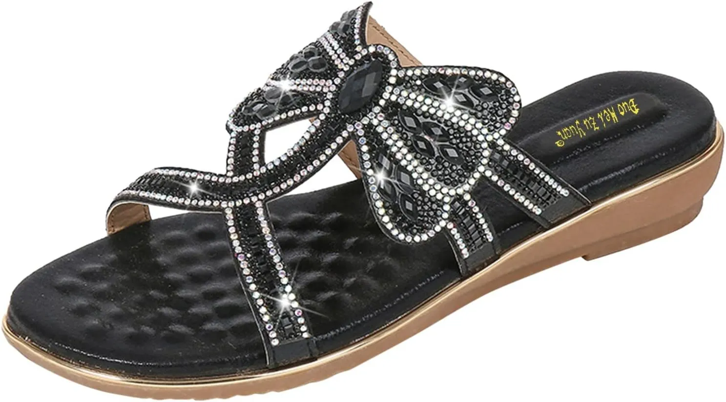 Sandals Sole Rhinestone Animal Soft Shoes Round Toe Fashion Women's Wedge Women's sandals Fashion Back Strap Sandals