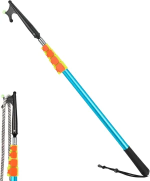 SANLIKE Boat Hooks for Docking Heavy Duty Telescoping Extension Pole Hook with Luminous Bead, Lightweight Floating, Non-Slip Rubber Handle, Durable & Rust-Resistant