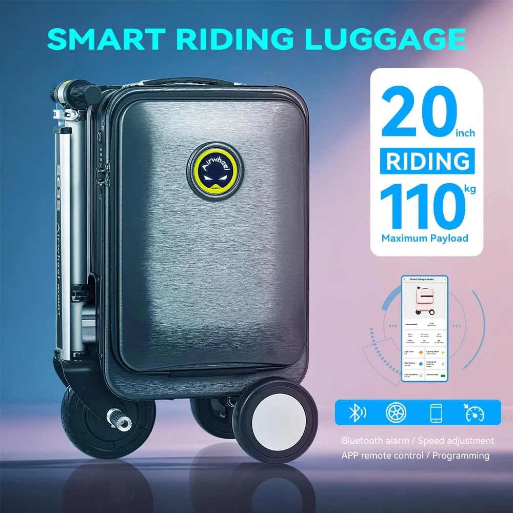 SE3S Riding Luggage Rideable Suitcase Electric Scooter Luggage Carry On Luggage (black)