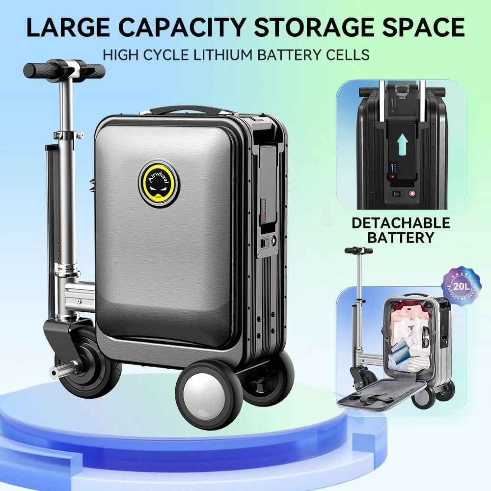 SE3S Riding Luggage Rideable Suitcase Electric Scooter Luggage Carry On Luggage (black)