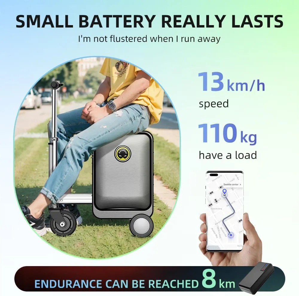 SE3S Smart Rideable Suitcase Electric Luggage Scooter For Travel (black)