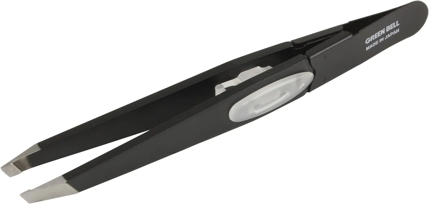 SEKI EDGE SS-518 Amazing Tweezer - Slant Tip Stainless Steel Black