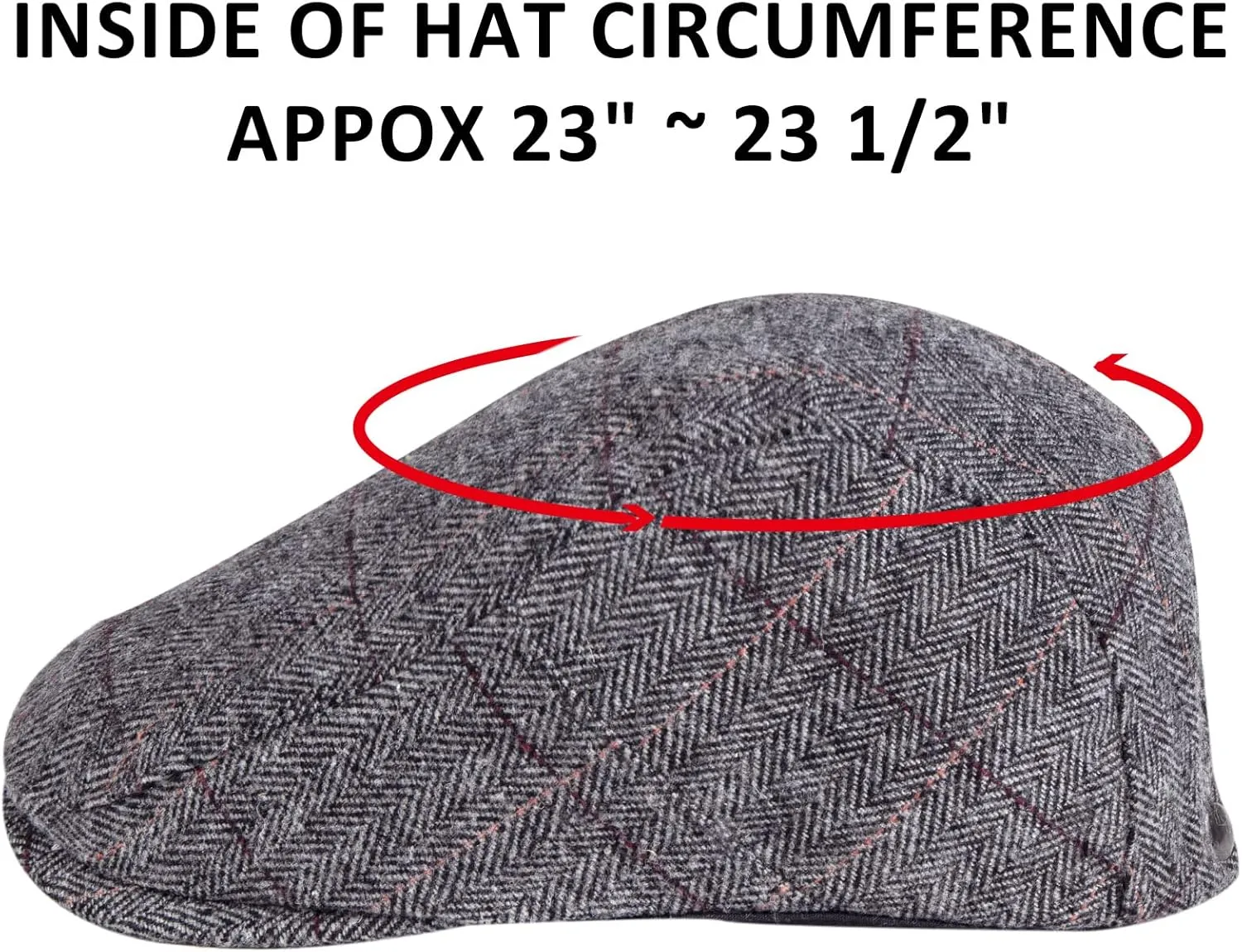 Senker Fashion 2 Pack Newsboy Cap for Men Adjustable Herringbone Tweed Wool Hats Blend Flat Cap Ivy Cabbie Driving Hat