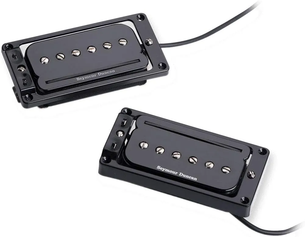 Seymour Duncan 11303-03-B1 P-Rails with LP Triple Shot Set (Arched Top) - Black