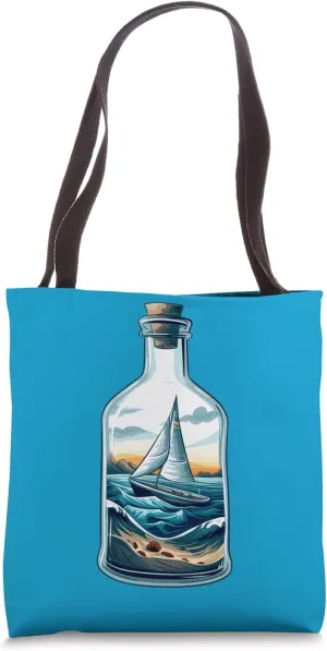 Ship In A Bottle - Boat In A Bottle - Impossible Bottle Tote Bag