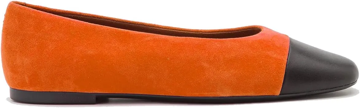 SHODENSE Women Cap Toe Flats Suede Slip On Square Closed Toe Ballet Flats Two-Toned Flat Shoes Comfort Flat Heel Work Shoes Office Ladies Colorblock Patchwork Club Church Driver Flats Fall 4-11 M US