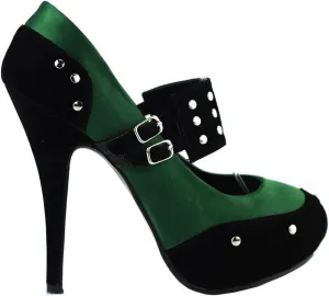 SHOW STORY Two Tone Metal Stud Buckle High Heel Stiletto Platform Pumps,LF30438