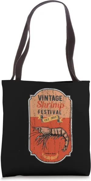 Shrimp Festival Vintage Prawns Shellfish and Seafood Tote Bag