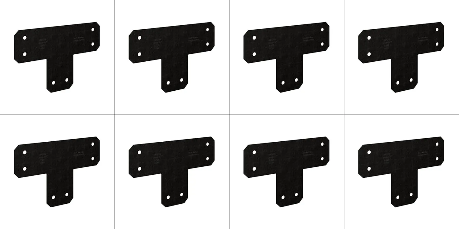 Simpson Strong-Tie APVT6 Outdoor Accents Avant Collection ZMAX, Black Powder-Coated T Strap for 6x6 (Pack of 8)