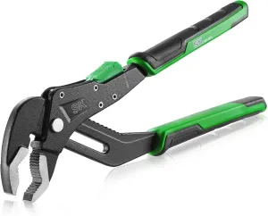 SK 10-Inch Quick Adjust Groove Joint Pliers, Water Pump Pliers, Premium CR-V Construction, SureGrip V-Jaw Design with Comfortable Grips