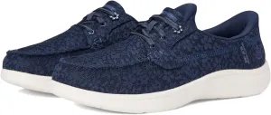 SKECHERS Women's Hands Free Slip-Ins On-The-Go Flex Radiant-Leilani Boat Shoe, Navy, 6.5