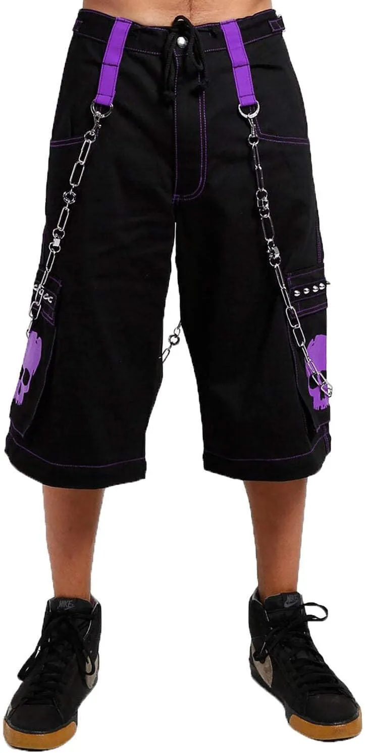 Skull Bondage Pants [Black/Purple] Gothic Emo Punk