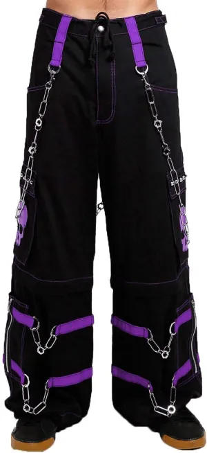 Skull Bondage Pants [Black/Purple] Gothic Emo Punk