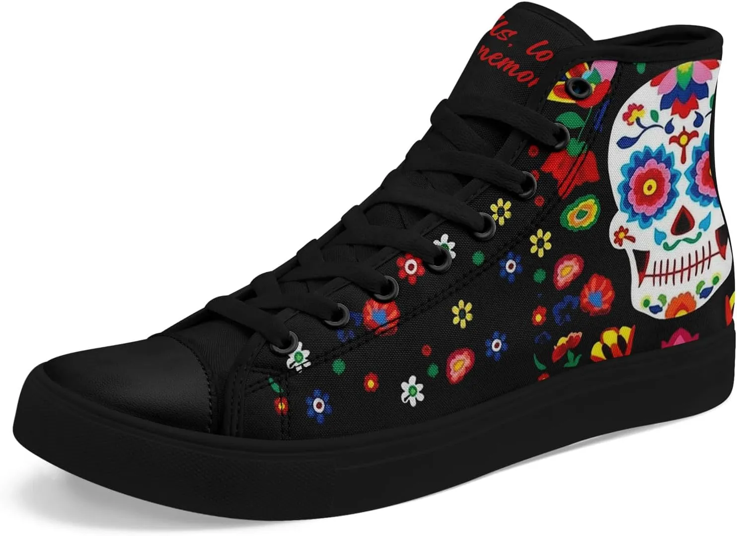 Skull Fashion High-Top Canvas Sneakers for Men Women Casual Tennis Shoes Classic Lace Up Walking Shoes