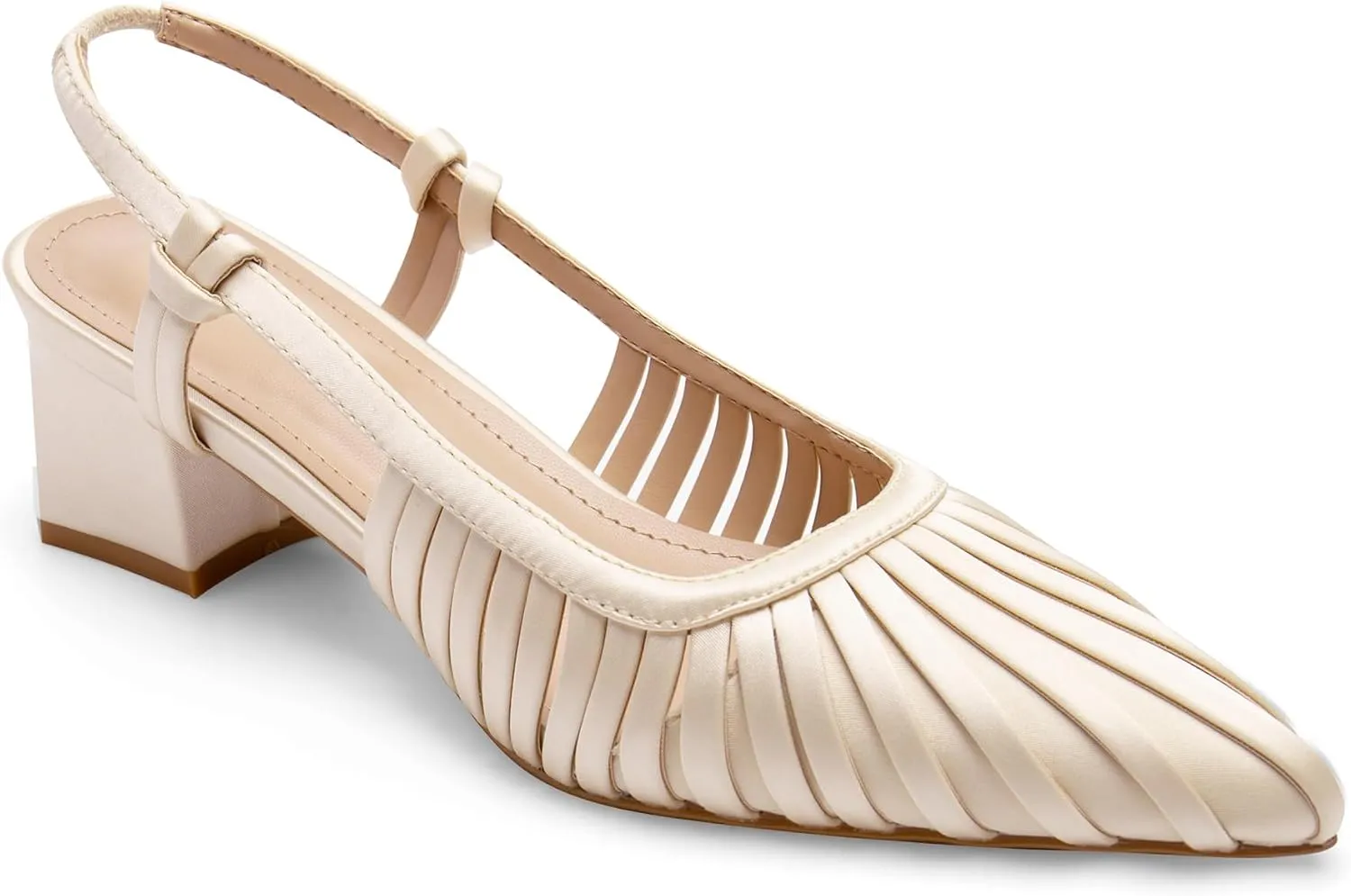 Slingback Pointed Closed Toe Heels Sandals for Women Low Chunky Block Heel Sling Back Pump Shoes Dressy Comfortable Office Wedding Shoes Heels
