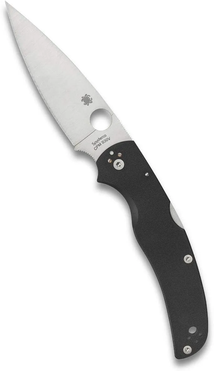 Spyderco Native Chief Knife - Black G-10 Handle with PlainEdge, Full-Flat Grind, CPM S30V Steel Blade and Back Lock - C244GP