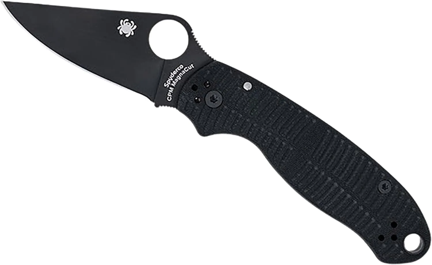 Spyderco Para 3 Salt G-10 CPM MagnaCut 7.20-Inch Knife with 2.93-Inch PlainEdge Blade, Full Flat Grind, and Four-Position Pocket Clip (Black)