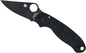 Spyderco Para 3 Salt G-10 CPM MagnaCut 7.20-Inch Knife with 2.93-Inch PlainEdge Blade, Full Flat Grind, and Four-Position Pocket Clip (Black)
