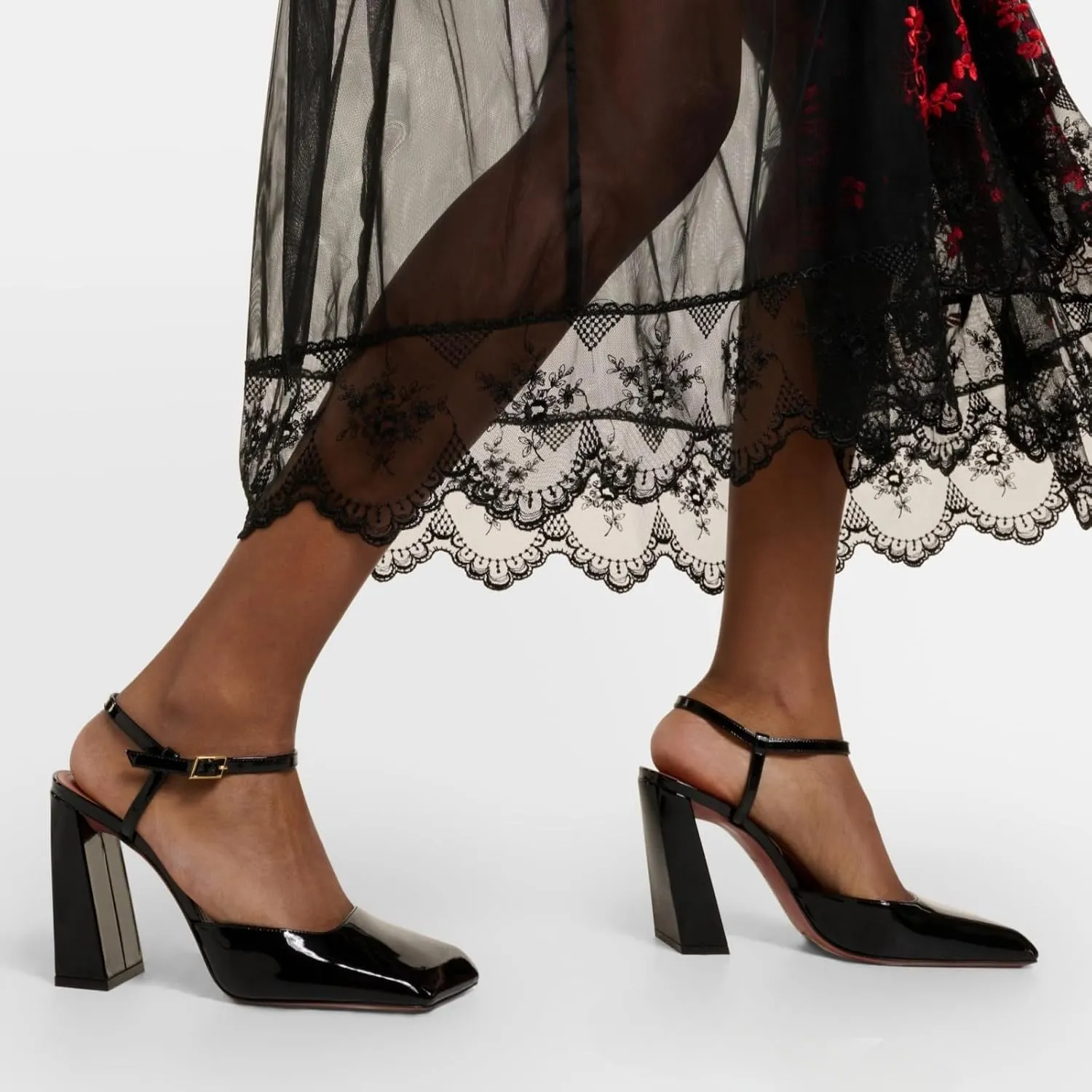 Square Closed Toe Satin Pumps Shoes for Women,Chunky High Heel Adjustable Buckle Block with Ankle Strap Heel Sandals Slip On Mary Janes Pumps Fashion Dress Office Evening Party Bride Wedding Shoes
