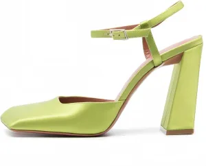 Square Closed Toe Satin Pumps Shoes for Women,Chunky High Heel Adjustable Buckle Block with Ankle Strap Heel Sandals Slip On Mary Janes Pumps Fashion Dress Office Evening Party Bride Wedding Shoes