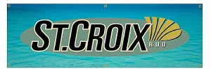 ST. CROIX RODS FISHING BANNER BASS BOAT MAN CAVE DECAL STICKER GRAPHIC (Color: Water Background, Size: 6 Foot)