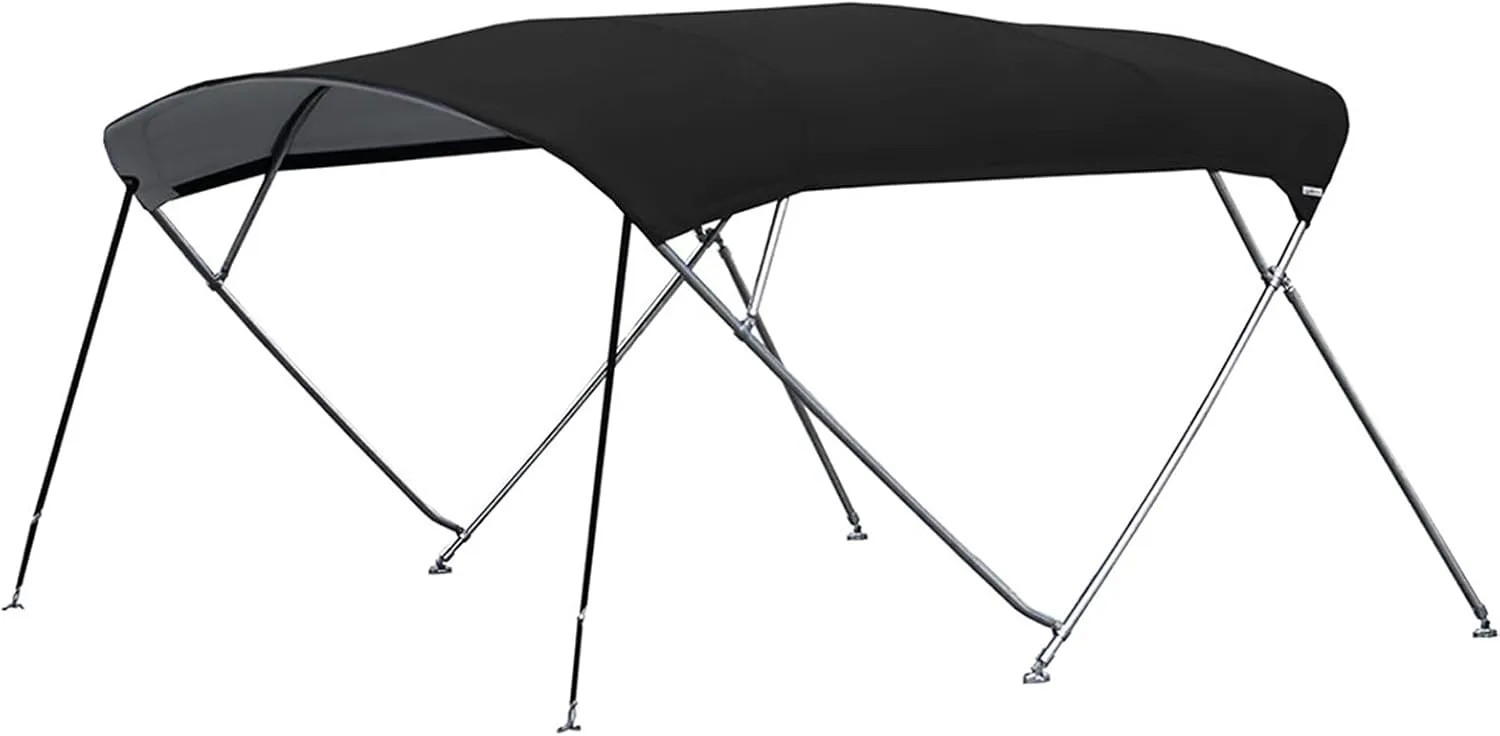 Stainless Steel cruiserr Biminii 25mm Tube Heavy-Duty Boat-Cover Top Canopy Water Sun Proof UV Protection Black (Color : 2.7m 3.0m Black)