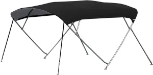 Stainless Steel cruiserr Biminii 25mm Tube Heavy-Duty Boat-Cover Top Canopy Water Sun Proof UV Protection Black (Color : 2.7m 3.0m Black)