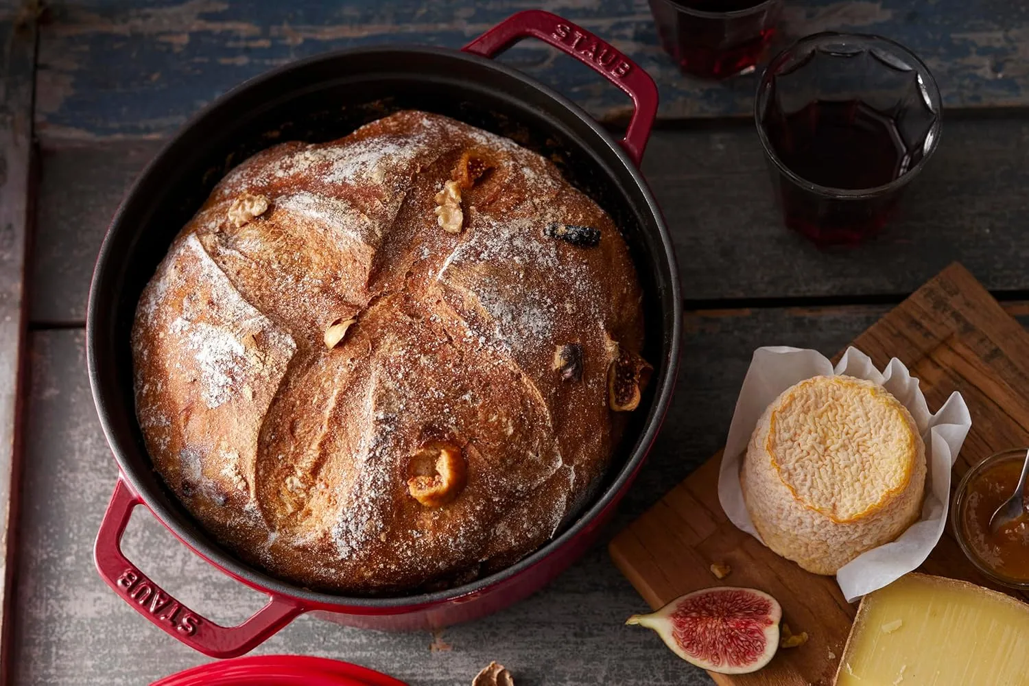 Staub 4 Qt. Round Cocotte-cherry Red