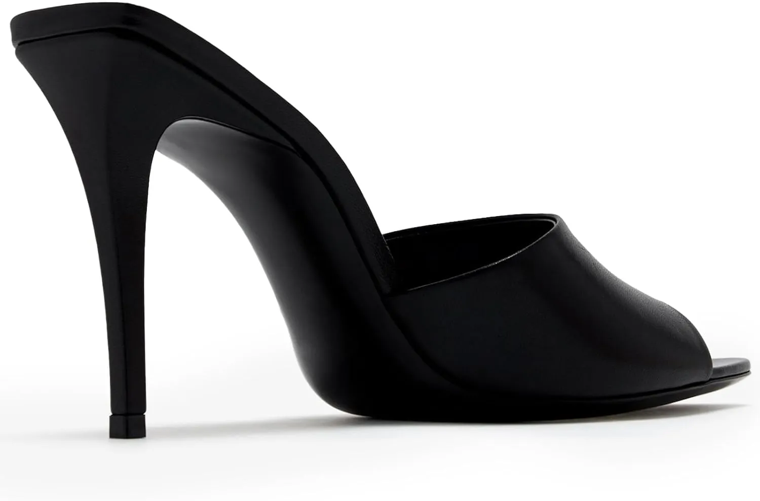 Stiletto High Heel Mules for Women Open Peep Pointed Toe Heeled Sandals Patent Leather Slip On Slingback Mule Dress Party Pumps
