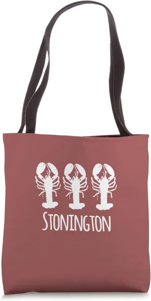 Stonington Connecticut Nautical Coastal Lobster Seafood Tote Bag