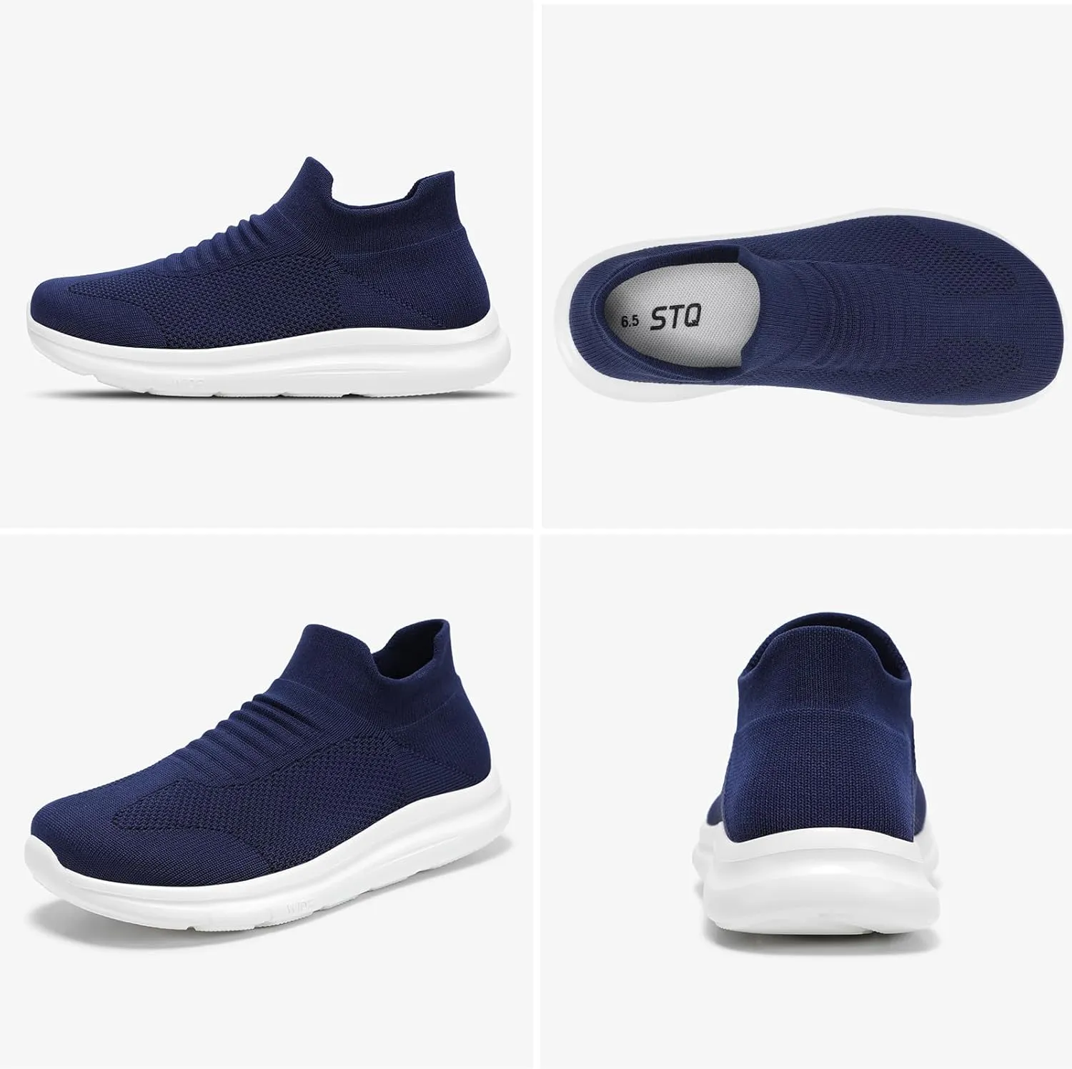 STQ Wide Toe Box Walking Shoes Women : Sock Orthopedic Slip On Shoe, Non-Slip Comfort Mesh Diabetic Sneakers for Plantar Fasciitis Relief, Bunions