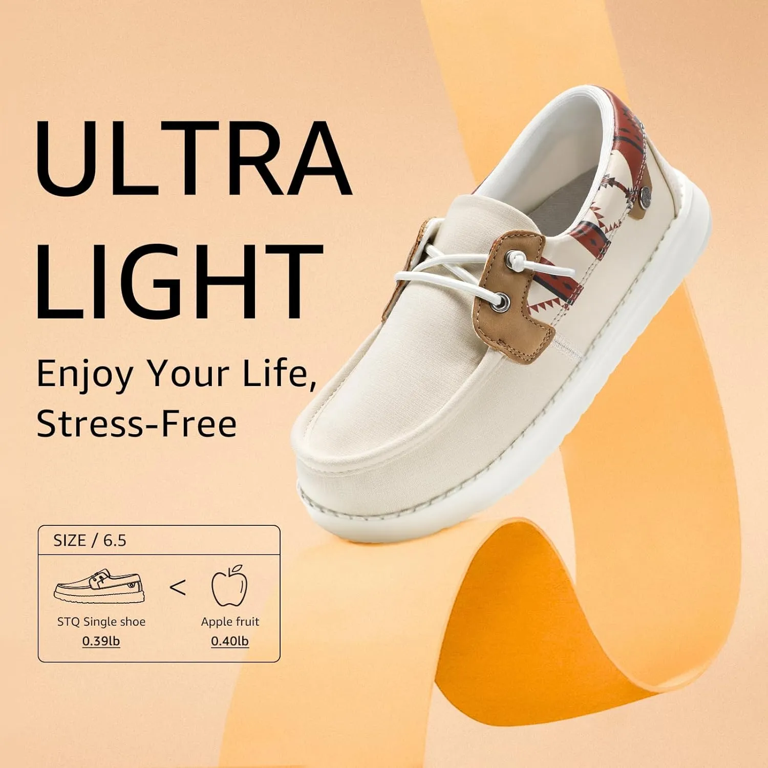 STQ Women's Boat Shoes with Orthopedic Insole Slip On Business Casual Shoes for Plantar Fasciitis Lightweight Loafers