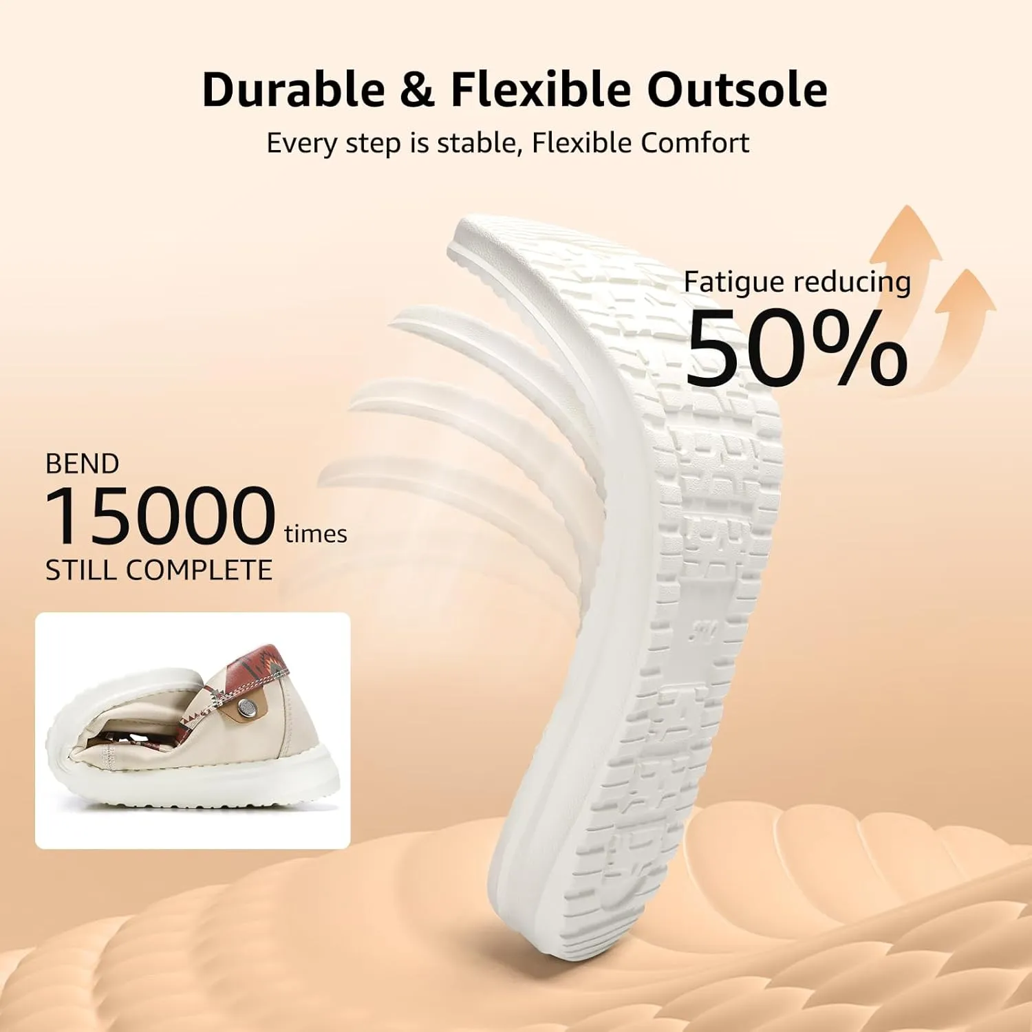 STQ Women's Boat Shoes with Orthopedic Insole Slip On Business Casual Shoes for Plantar Fasciitis Lightweight Loafers