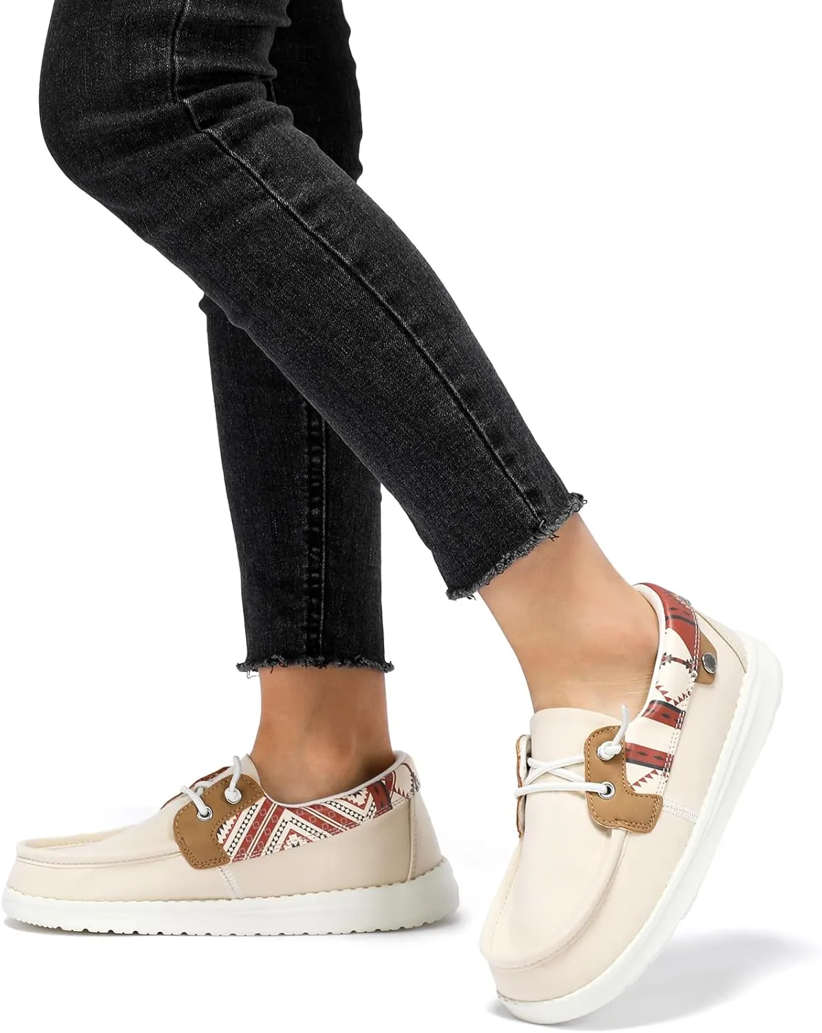 STQ Women's Boat Shoes with Orthopedic Insole Slip On Business Casual Shoes for Plantar Fasciitis Lightweight Loafers
