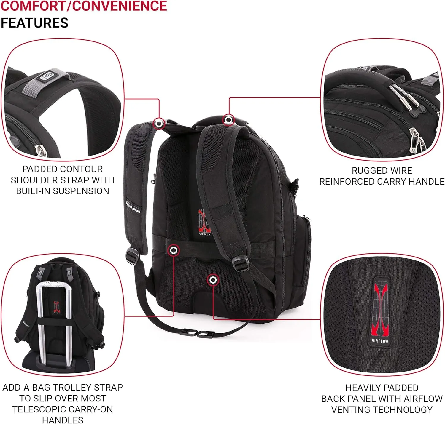 SwissGear Men's Laptop, Black, Large