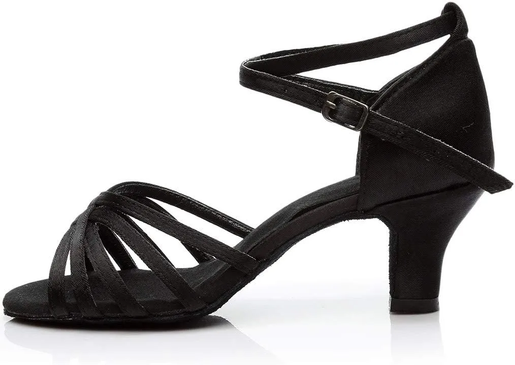 Tango Shoes for Women Low Heel Ballroom Sandals Open Toe Dress Shoes Practice Dance Shoe Comfort Ballroom Heels