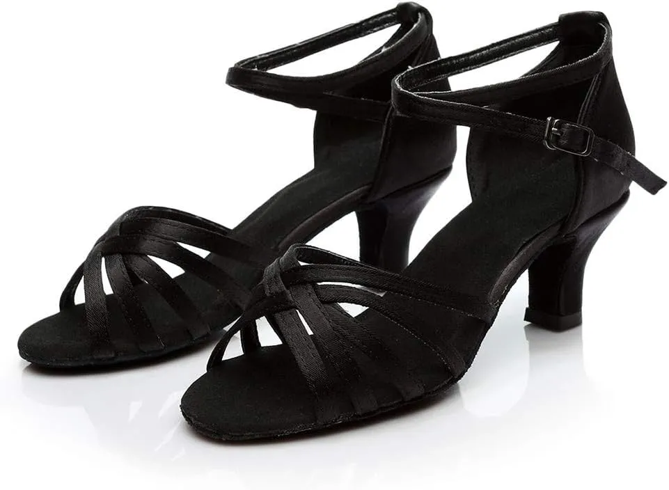 Tango Shoes for Women Low Heel Ballroom Sandals Open Toe Dress Shoes Practice Dance Shoe Comfort Ballroom Heels