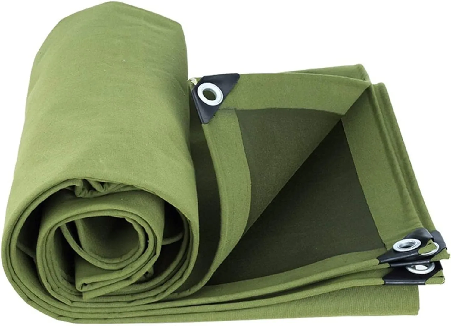Tarpaulin, Waterproof Heavy-Duty Green Tarp Premium Quality Canvas Cover ，Canvas Tarp with Grommets，Tear-Resistant, UV-Resistant Camping Tarp,8x12m