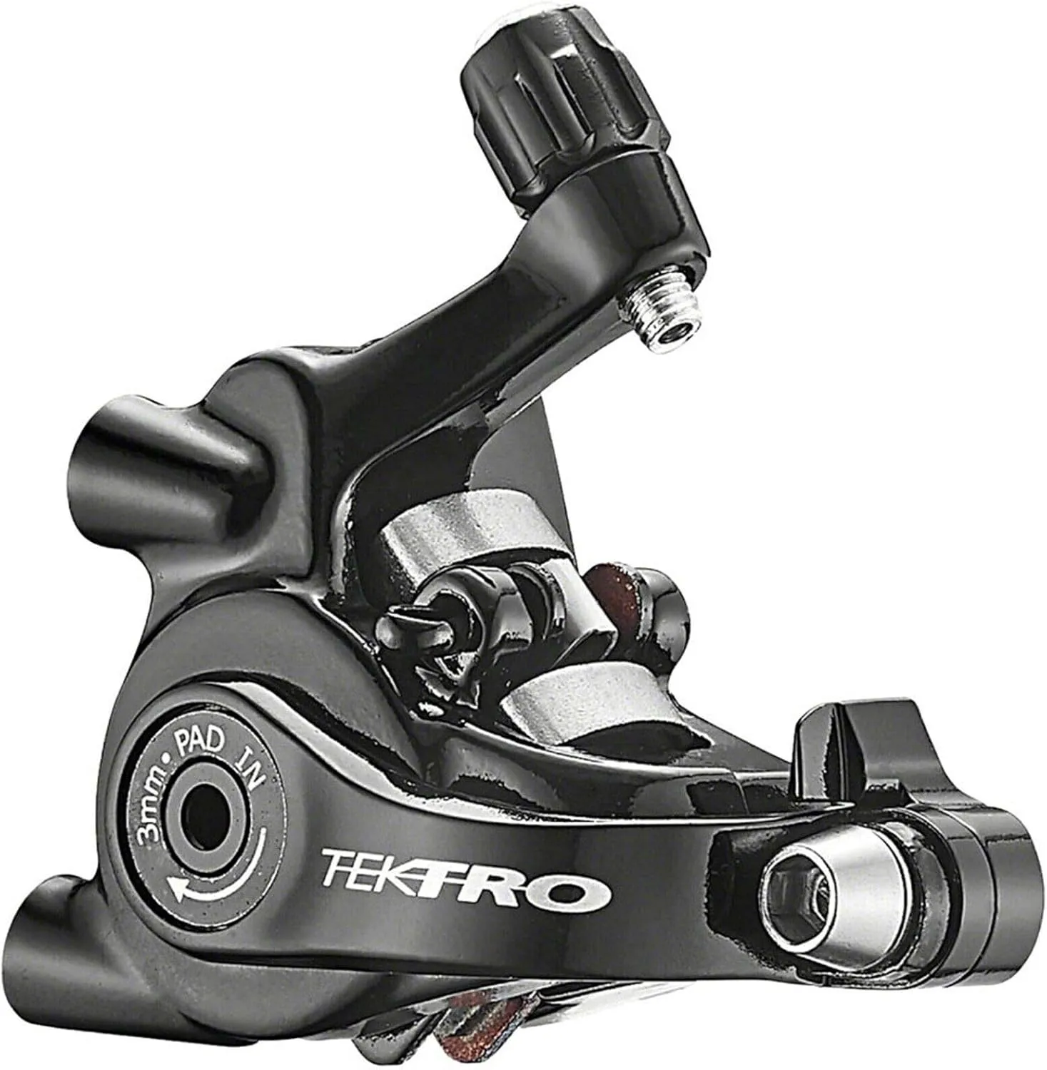Tektro MD-C550 Dual-Piston Cable Actuated Mechanical Flat Mount Disc Caliper for Road Short-Pull Levers, Black