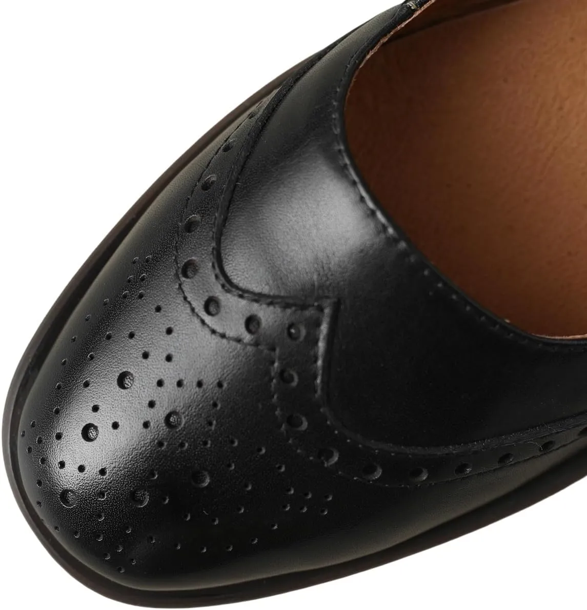 TinaCus Genuine Leather Handmade Round Toe Strap Buckle Women's Retro Flat Shoes