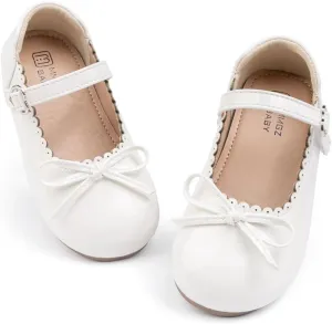 Toddler Girl Dress Shoes Bow Knot Mary Jane Flat Shoes Little Girl Wedding Party School Church Shoes